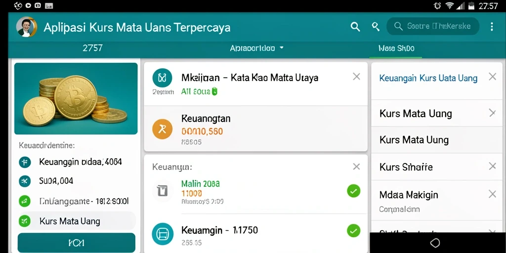 Antarmuka aplikasi 2757 menampilkan kurs mata uang yang jelas dan informatif.
