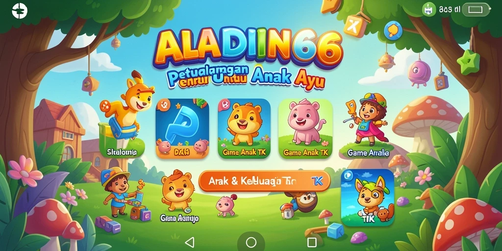 Antarmuka ceria dan edukatif dalam aplikasi ALADIN66.