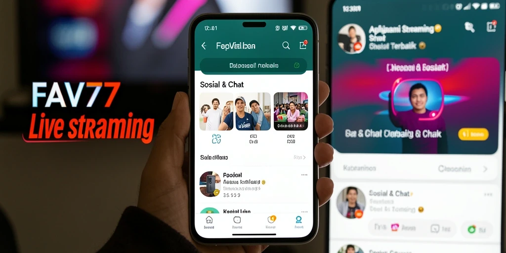 Tampilan antarmuka FAV77 saat live streaming dengan fitur chat aktif.