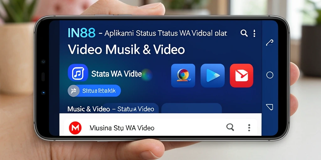 Antarmuka aplikasi <strong>IN88</strong> yang sederhana dan fungsional untuk status WA video.