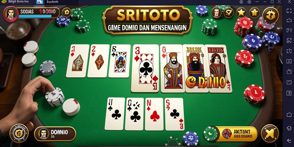Tampilan antarmuka game Domino SRITOTO yang menarik dan interaktif.