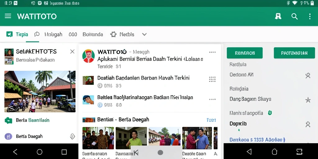 Antarmuka WATITOTO menampilkan berita daerah secara menarik dan informatif.